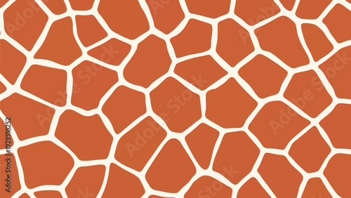 Giraffe pattern with irregular, brown polygons separated by white lines, creating an organic, natural texture. Conveys an earthy, warm feel.