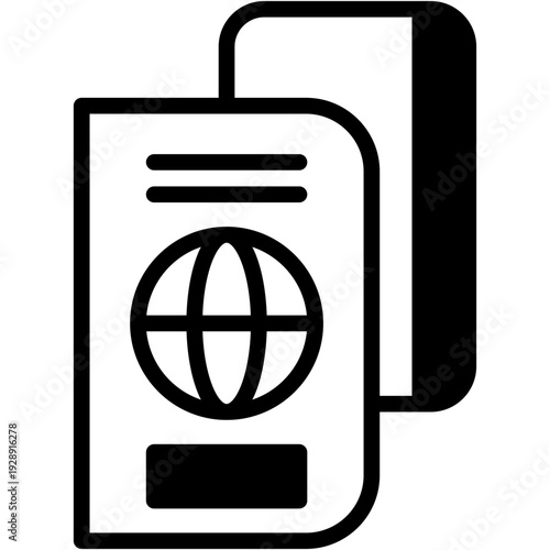 Passport Document and Travel Identity Vector Icon