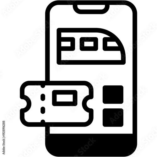 Digital Travel Ticket and Transportation Pass Vector Icon