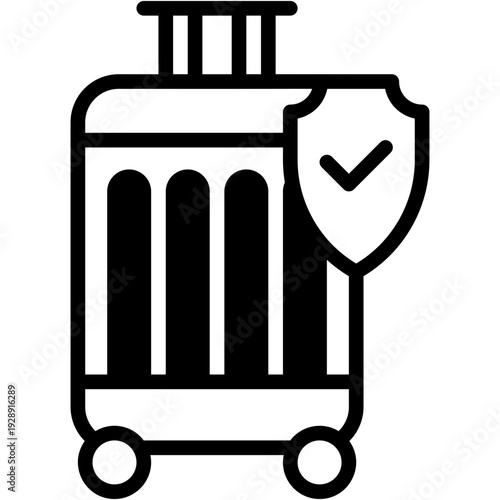 Secure Luggage and Travel Suitcase Vector Icon