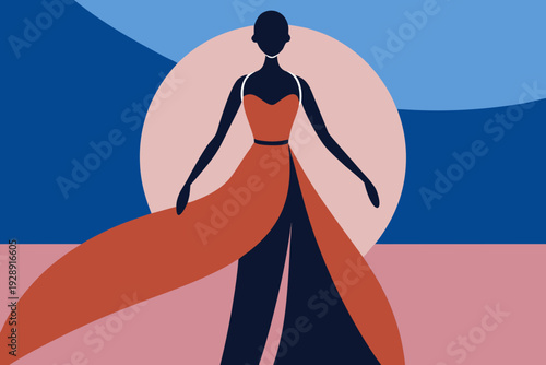 silhouette of a woman, Fashion concept