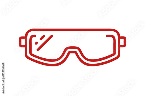 Vector icon of red glass for industry use (safety google)