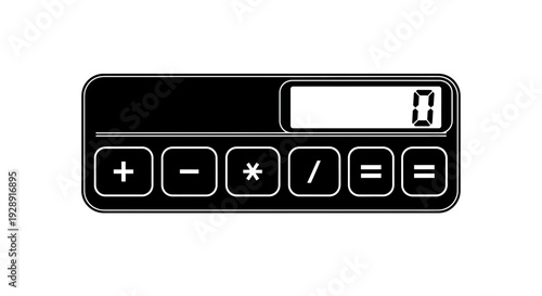 Calculator Icon - Basic Math Operations and Zero Display