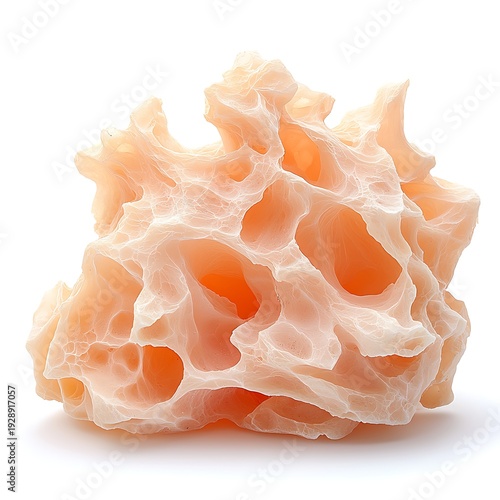Intricate Natural Coral Structure with Soft Orange and White Tones Under Bright Light