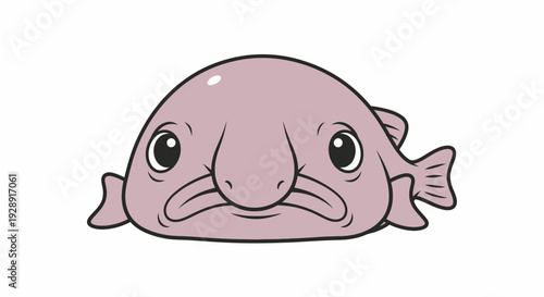 Cute Blobfish Cartoon Illustration