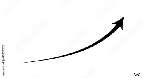 Curved arrow pointing up and right, representing growth, progress, and success