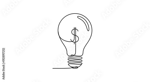Light bulb with dollar sign, representing business idea, finance, and innovation