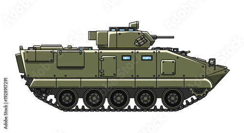 Modern Military Armored Personnel Carrier Vehicle