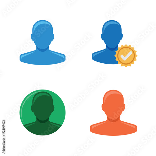 People avatar icons in different colors, social media workshop poster, community meetup session branding, profile illustration set, digital marketing vector