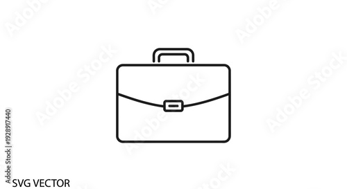 Simple Line Art Icon of a Briefcase, Business Bag Vector Graphic