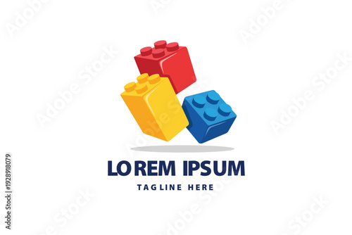 Stack of Colorful Toy Building Blocks Illustration