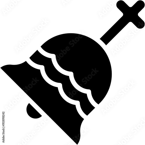 Hand Bell and Religious Music Symbol Vector Icon