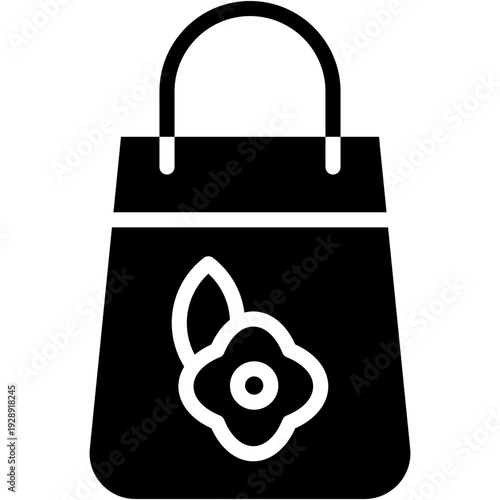 Spring Sale Shopping Bag and Commerce Vector Icon