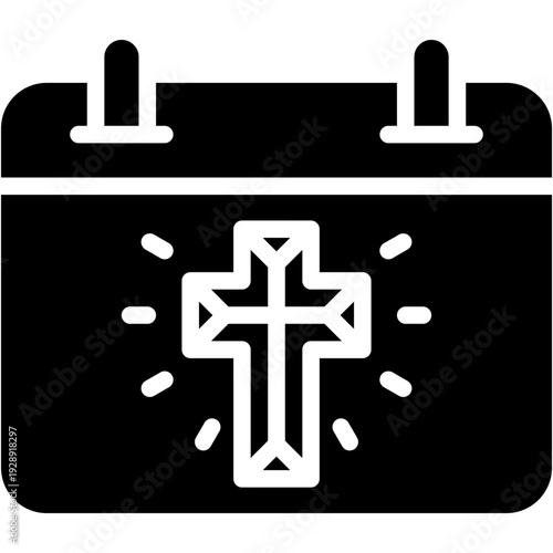 Holy Week Calendar and Christian Religious Date Vector Icon