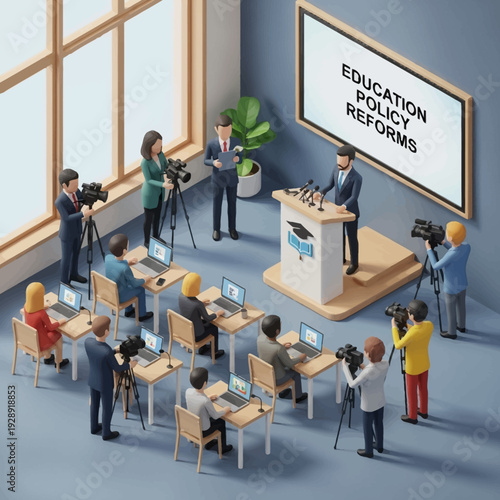 Education Policy Reforms Press Conference with Media Coverage.
