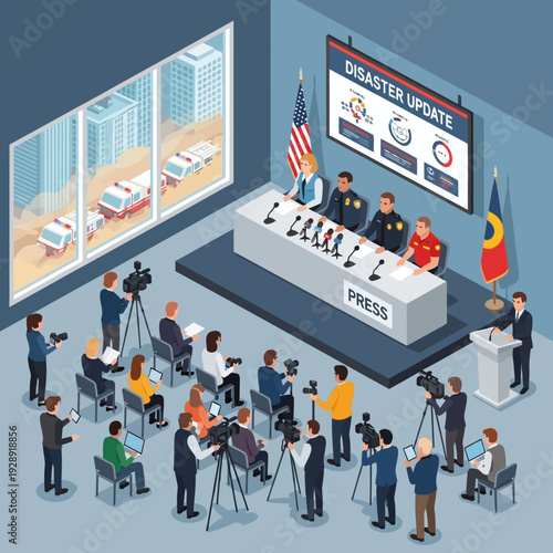 Emergency Services and Officials at a Press Conference.