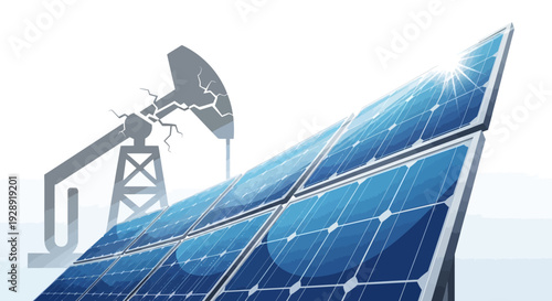 Renewable energy transition from fossil fuels to solar power