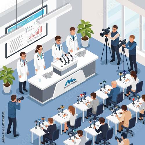 Medical Press Conference with Doctors and Journalists.