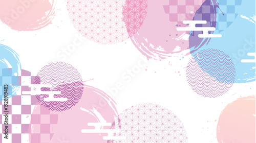 春　和紙　模様　背景　