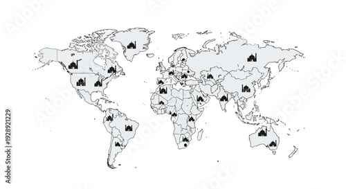 Global Ramadan celebrations map with mosques worldwide illustrated