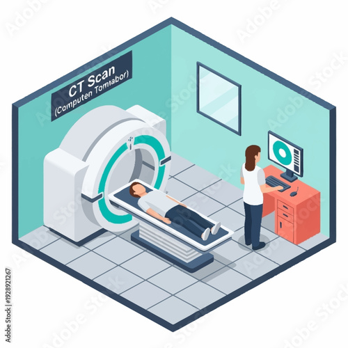 Medical Imaging CT Scan Procedure in Hospital Radiology Department.
