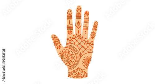 Intricate mehndi design on a hand for Ramadan celebration with henna patterns