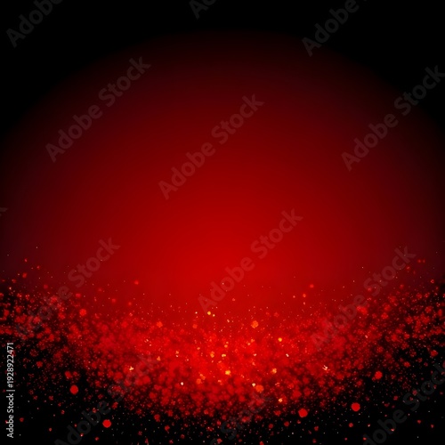 상단의 깊은 어둠으로부터 하단의 강렬한 레드 컬러로 번지는 드라마틱한 그라데이션과 미세한 입자 배경 / A dramatic gradient background spreading from deep darkness at the top to intense red at the bottom with fine particles