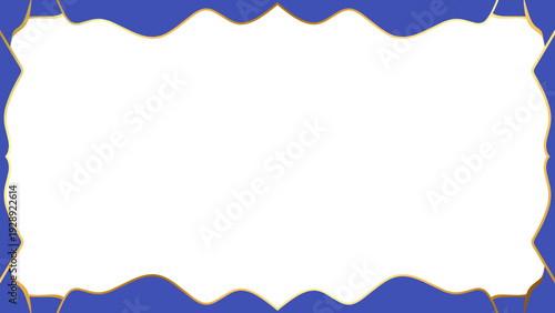 A decorative blue and gold border with a white space in the middle, perfect for adding text or images for a festive occasion