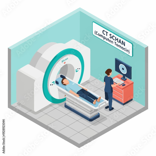 Medical Imaging CT Scan Procedure in Hospital Radiology Department.