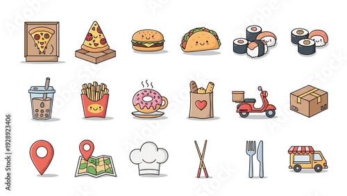 Collection of Food and Restaurant Icons.