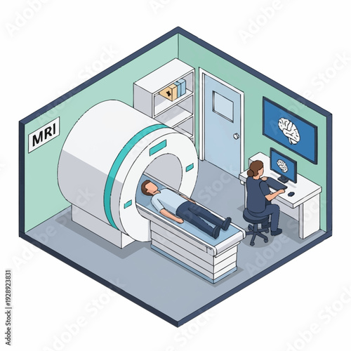 Medical Imaging MRI Scan in Hospital Radiology Department.