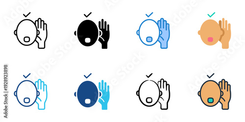 Active Listening icons set multiple style collection. Editable stroke 

