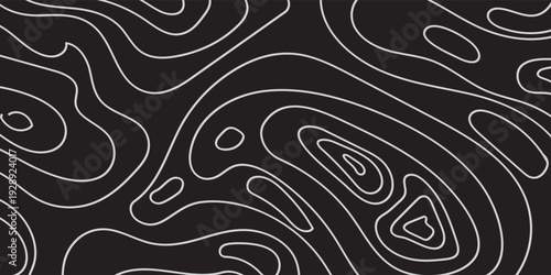 Topographic map background geographic line map with elevation assignments. geographic contour map paper texture. terrain path isolated on a white background retro topographic map.