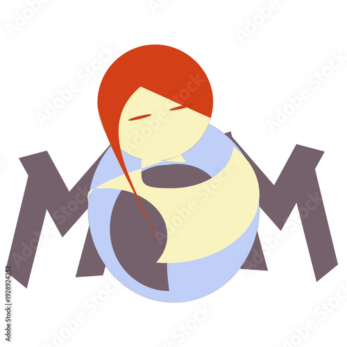A heartwarming vector illustration depicting a mother tenderly holding her baby, symbolizing love and nurturing care