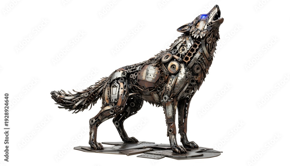 Fototapeta premium an animals crafted from scrap metal Created with Generative AI technology