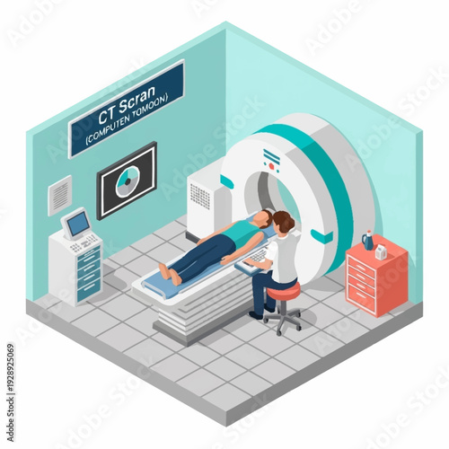 Medical Imaging CT Scan Procedure in Hospital Radiology Department.