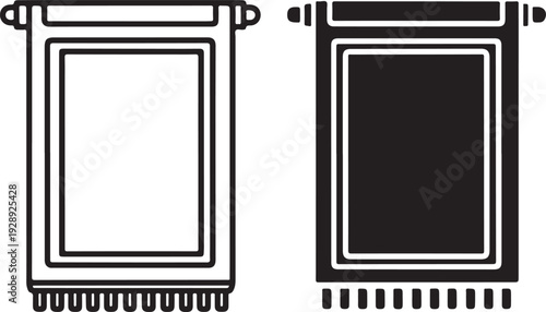 Black and white rolls with rectangular frames and pins reels