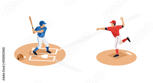 Baseball Player Figurines in Action Poses.