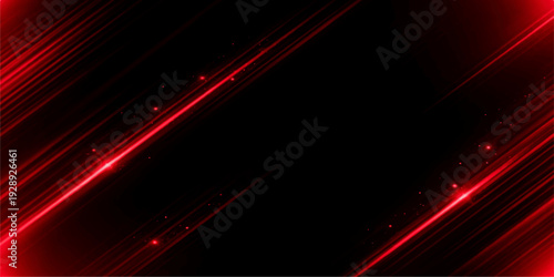 Glowing red abstract background illustration with digital laser lines and dark motion patterns creating a bright light wave texture wallpaper
