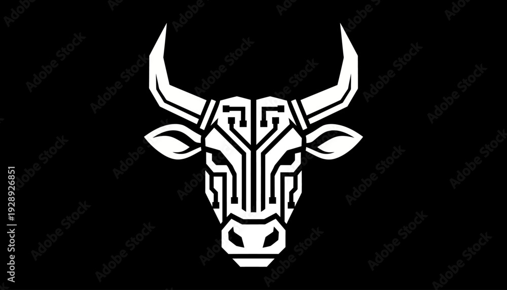 Fototapeta premium Geometric Bull Head Logo Design Element 1.