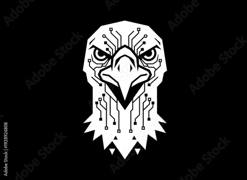 Eagle Head with Circuitry Design Elements.