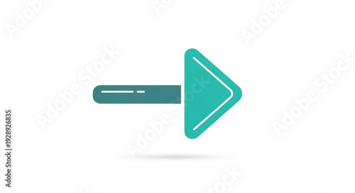 Flat design style right arrow symbol sign icon with shadow.