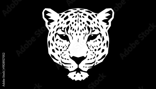 Leopard Head Illustration with Spotted Fur.