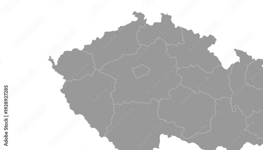 Fototapeta premium Czech Republic Map Gray Single Color Vector