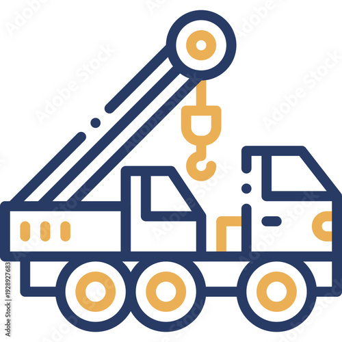 Tow Truck Crane with Hook Vector Icon