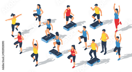 People Exercising on Treadmills in Fitness Class.