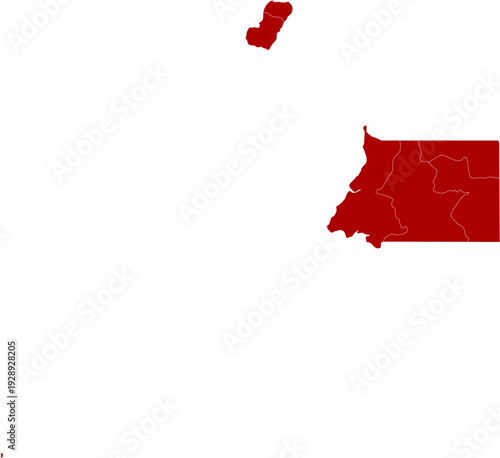 Equatorial Guinea Map Red Single Color Vector