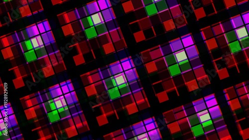 Colorful squares pattern on dark background