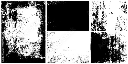 Abstract Grunge Textures in Black and White: A collection of evocative textures, painted in stark monochrome contrast, ready to add a gritty and artistic edge to your design projects.