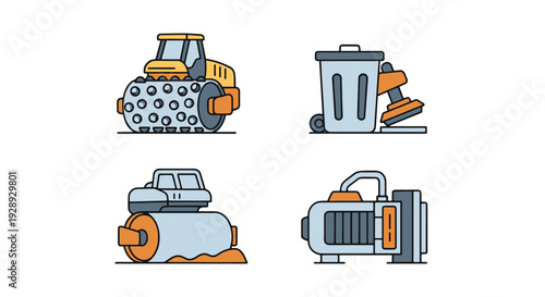 Compactor Line art soft clean color